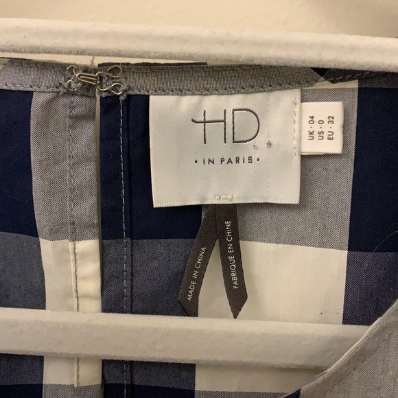 Anthropologie HD in Paris Navy Gingham Peplum - Picture 5 of 10